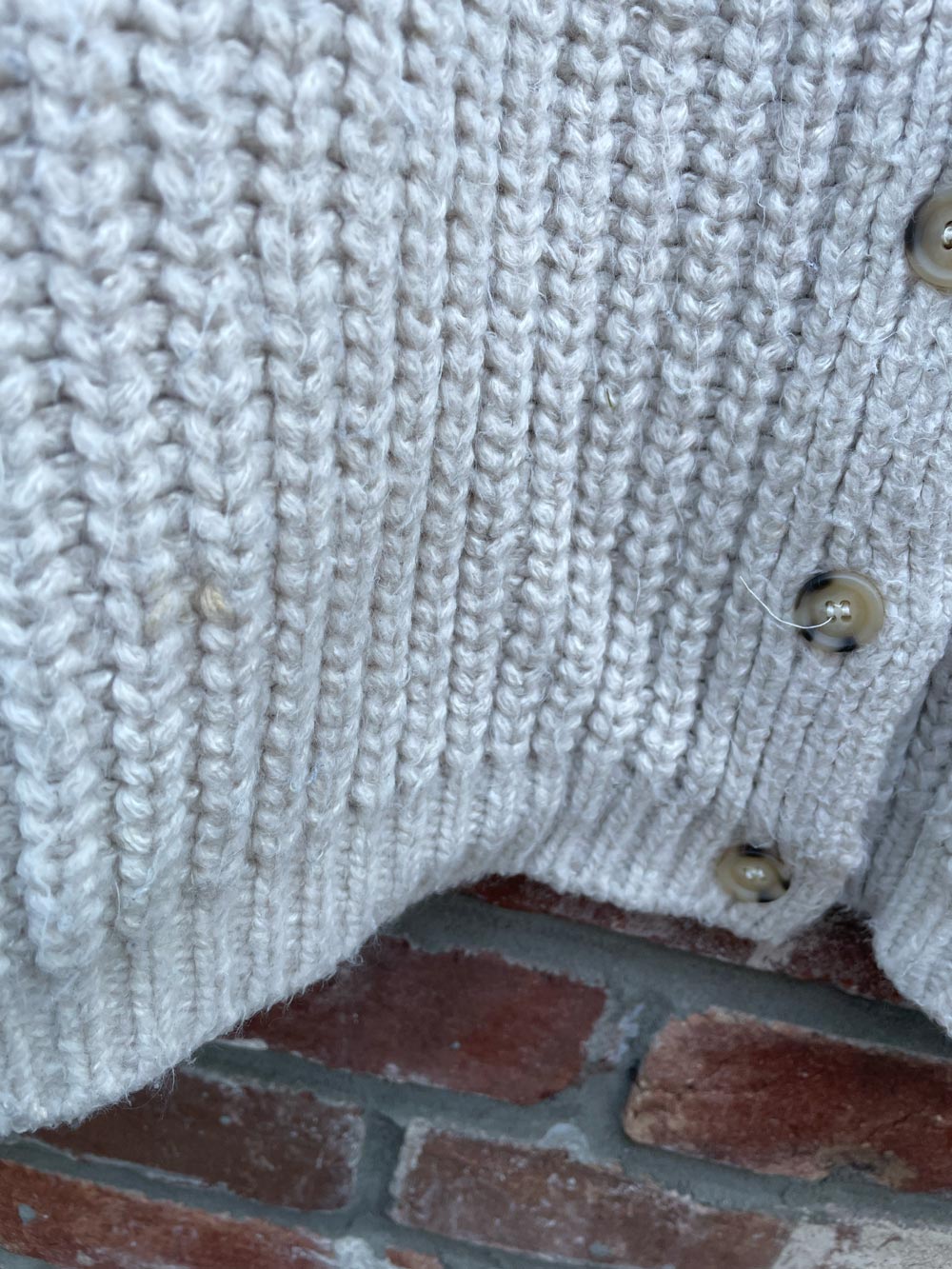 oak + fort chunky rib knit wool-blend crop cardigan