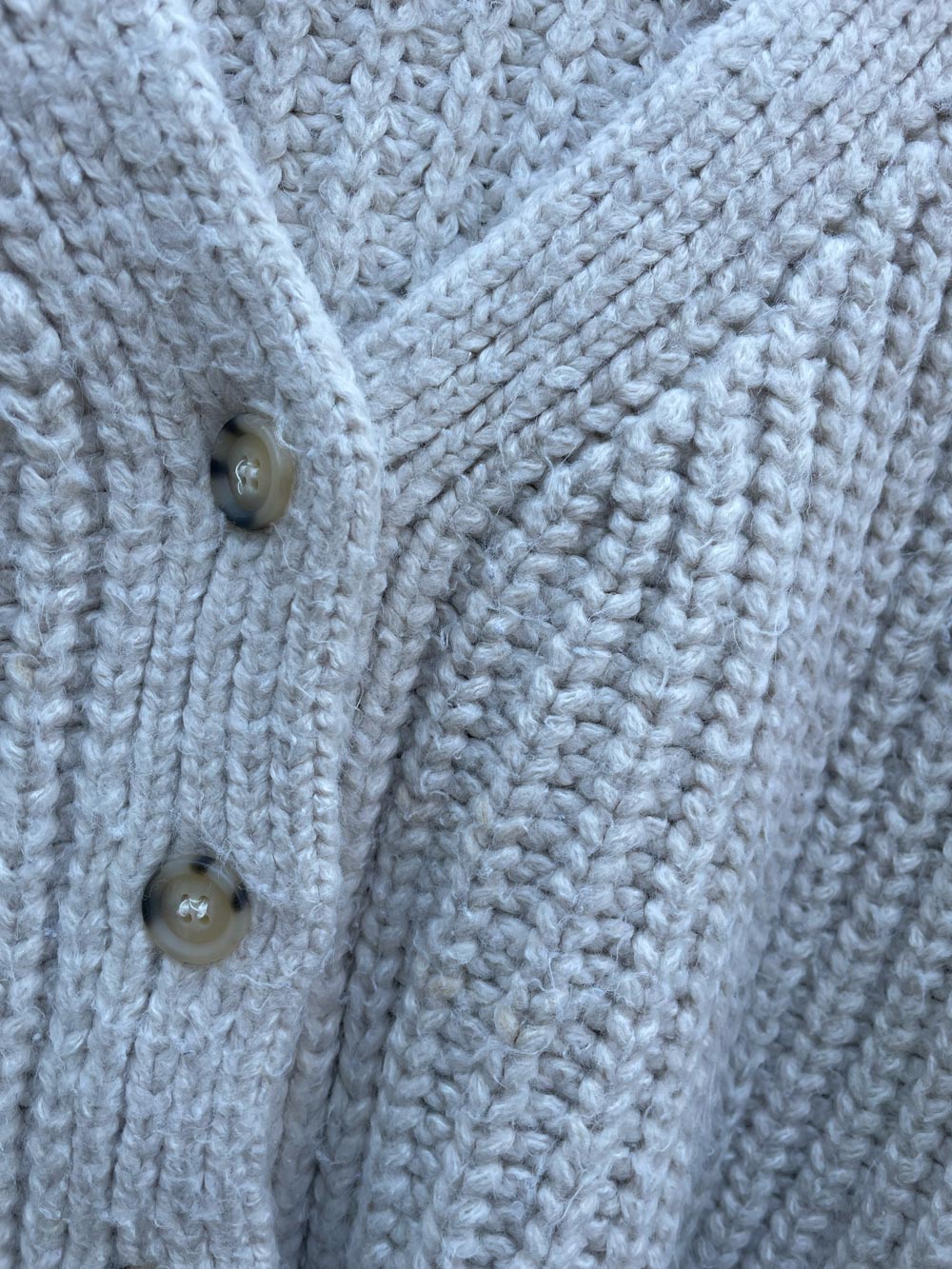 oak + fort chunky rib knit wool-blend crop cardigan
