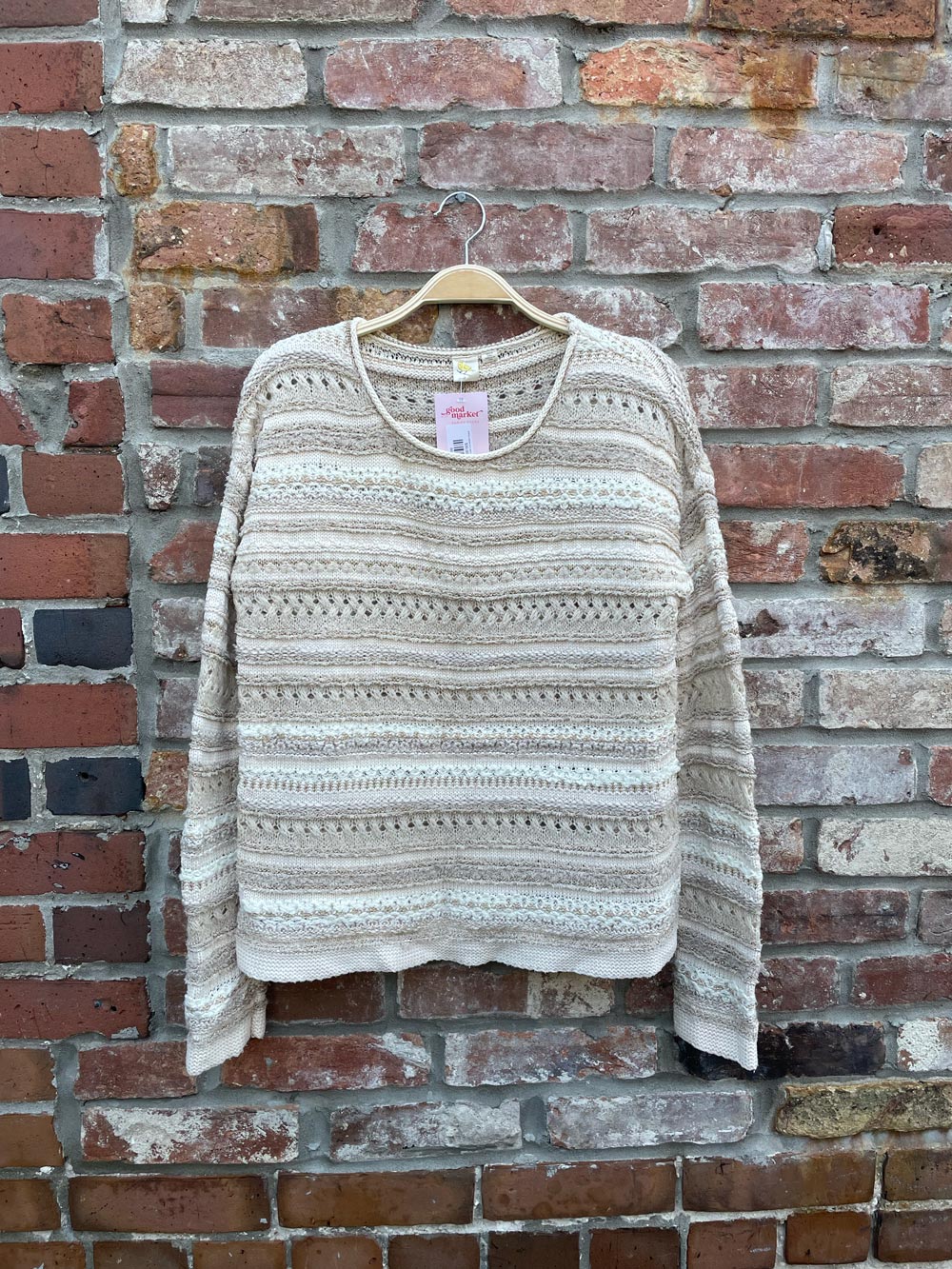 anthro yellow bird wool-blend metallic knit crew