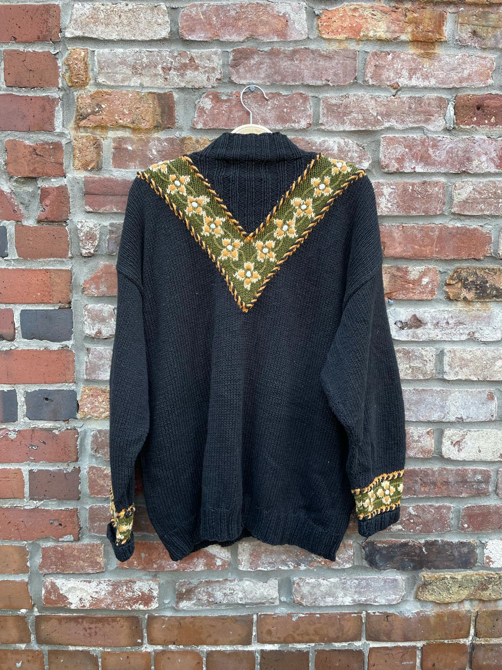 vintage romanesque fall florals knit sweater