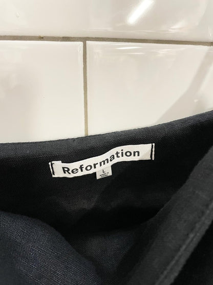 reformation 2025 aubrey 100% linen tie shoulder mini dress - good market thrift store