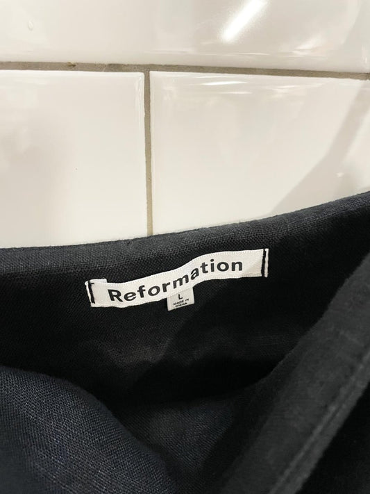 reformation 2025 aubrey 100% linen tie shoulder mini dress - good market thrift store