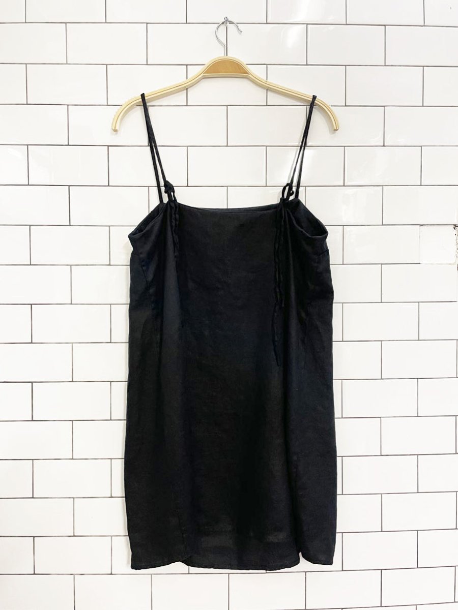 reformation 2025 aubrey 100% linen tie shoulder mini dress - good market thrift store