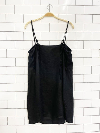 reformation 2025 aubrey 100% linen tie shoulder mini dress - good market thrift store