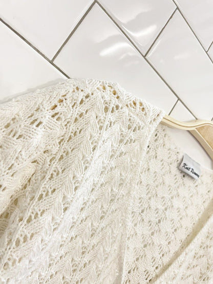 vintage 00s knit resource crochet knit cardigan top - good market thrift store