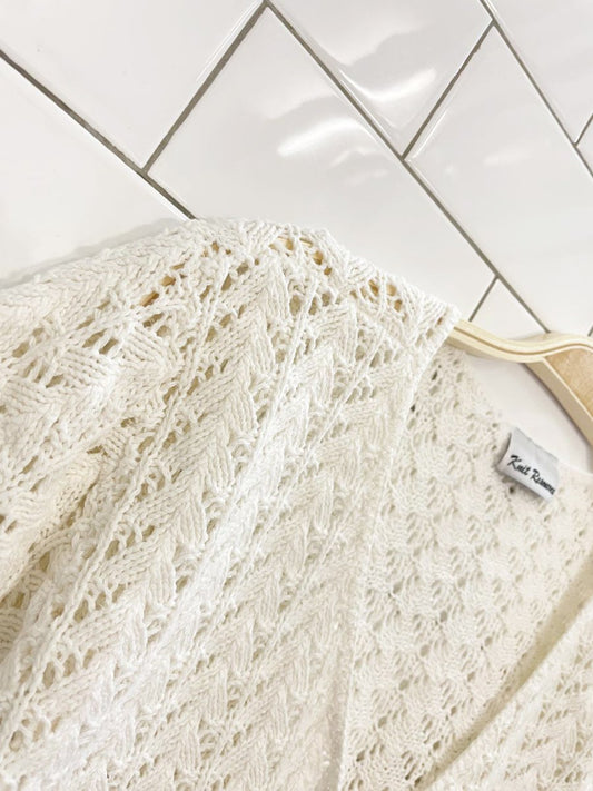 vintage 00s knit resource crochet knit cardigan top - good market thrift store