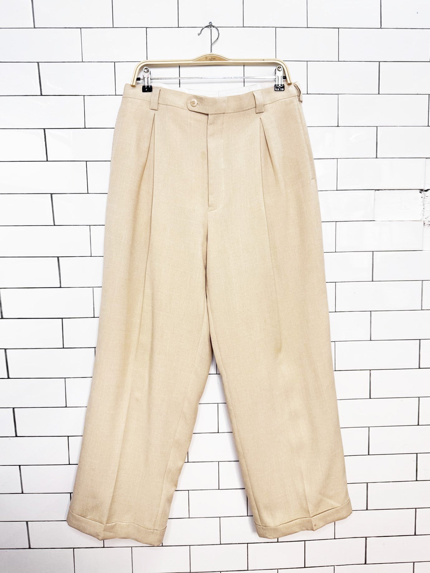 vintage falcone box pleat baggy leg prohibition trouser