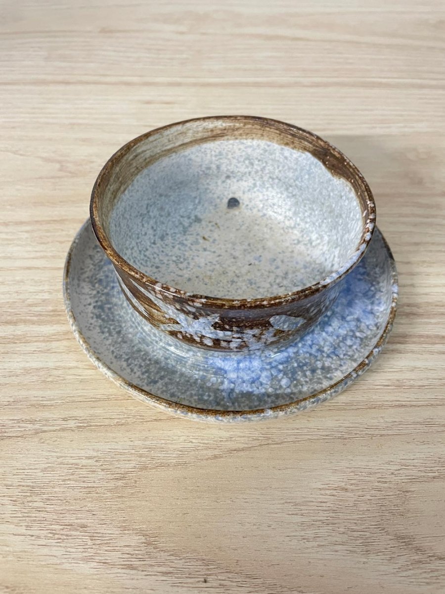 handmade pottery berry dish with drain - good market thrift store