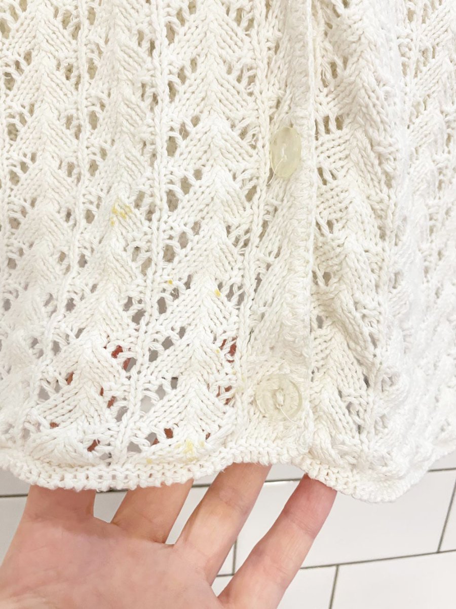 vintage 00s knit resource crochet knit cardigan top - good market thrift store