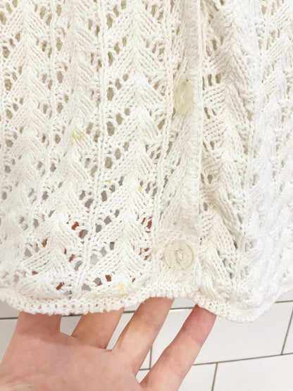vintage 00s knit resource crochet knit cardigan top - good market thrift store