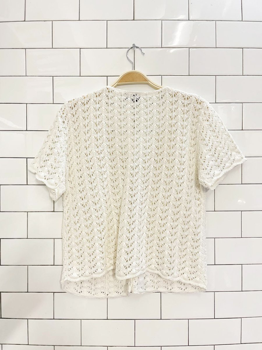 vintage 00s knit resource crochet knit cardigan top - good market thrift store