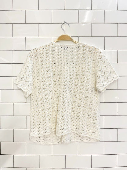 vintage 00s knit resource crochet knit cardigan top - good market thrift store