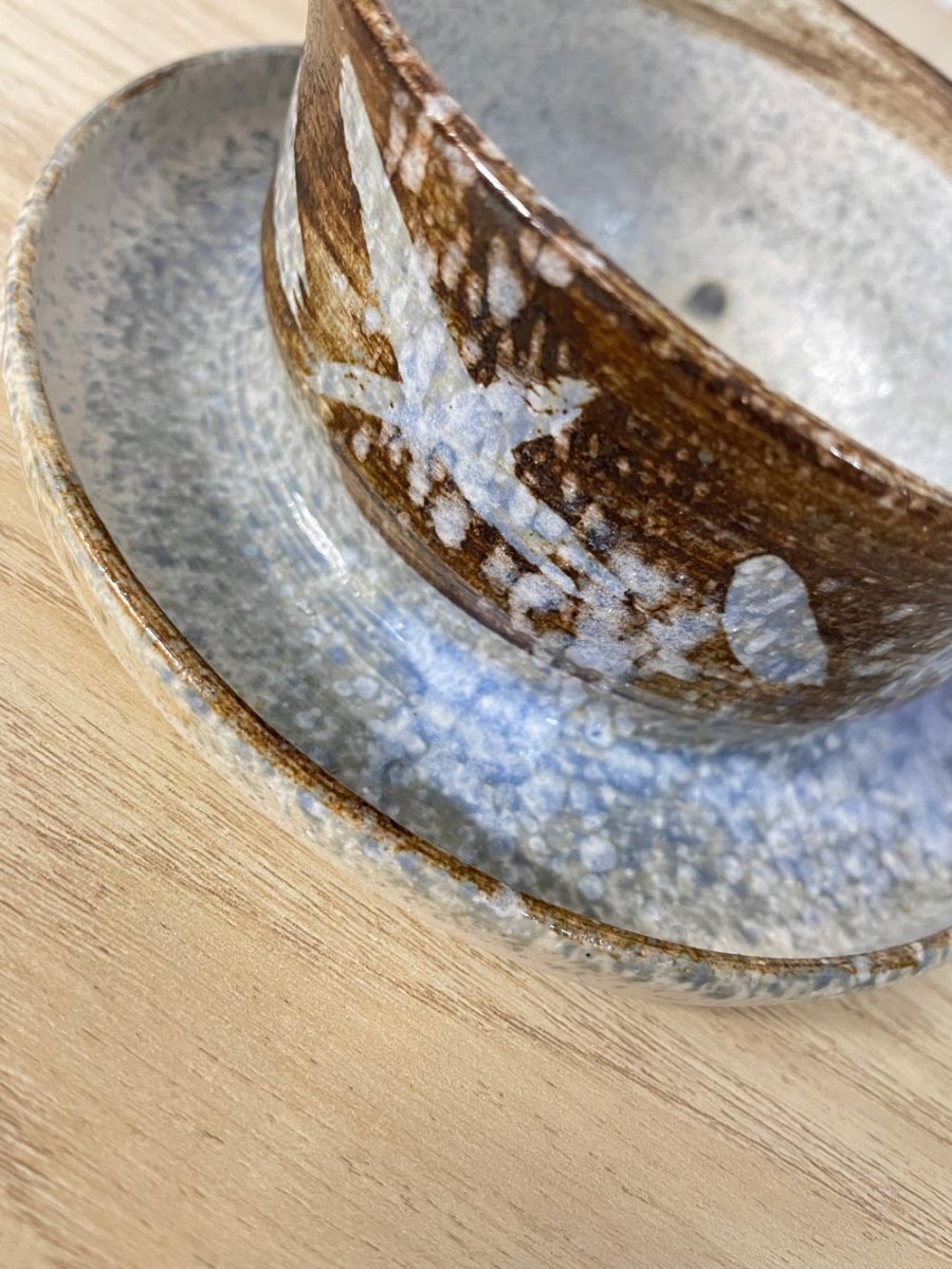 handmade pottery berry dish with drain - good market thrift store