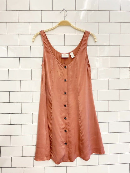 vintage 90s silk & satin 100% silk full button slip dress - good market thrift store
