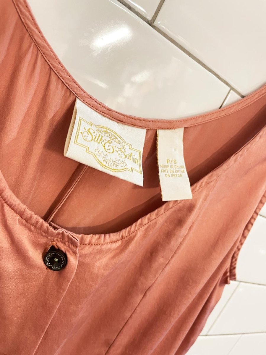 vintage 90s silk & satin 100% silk full button slip dress - good market thrift store