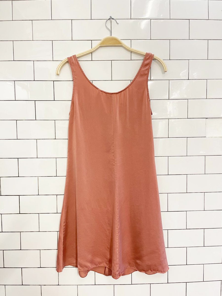 vintage 90s silk & satin 100% silk full button slip dress - good market thrift store