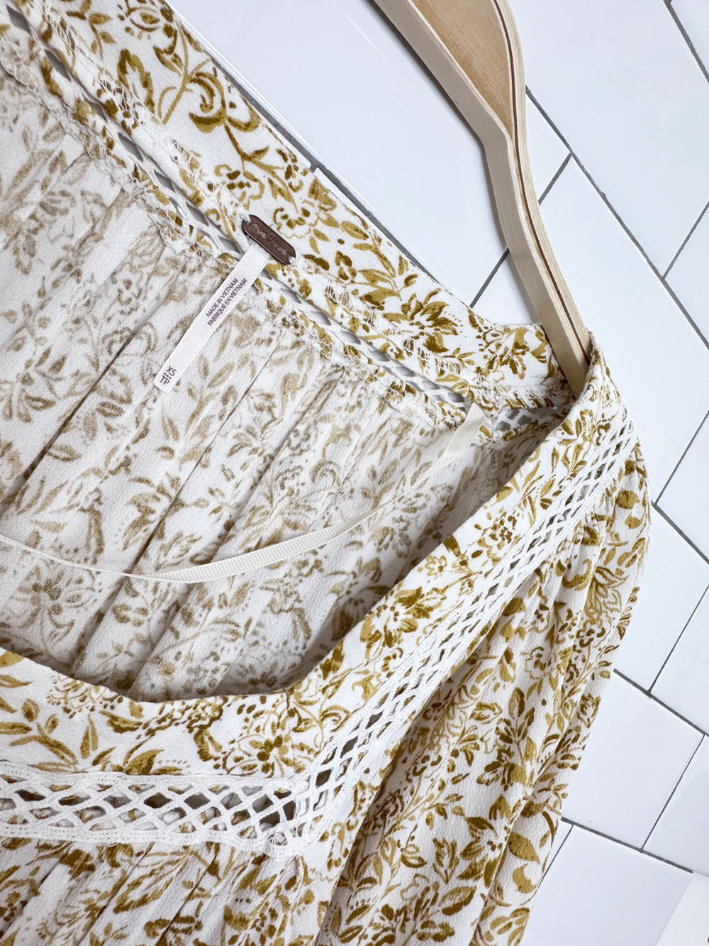 free people talk about it lace trim floral tunic | mini dress