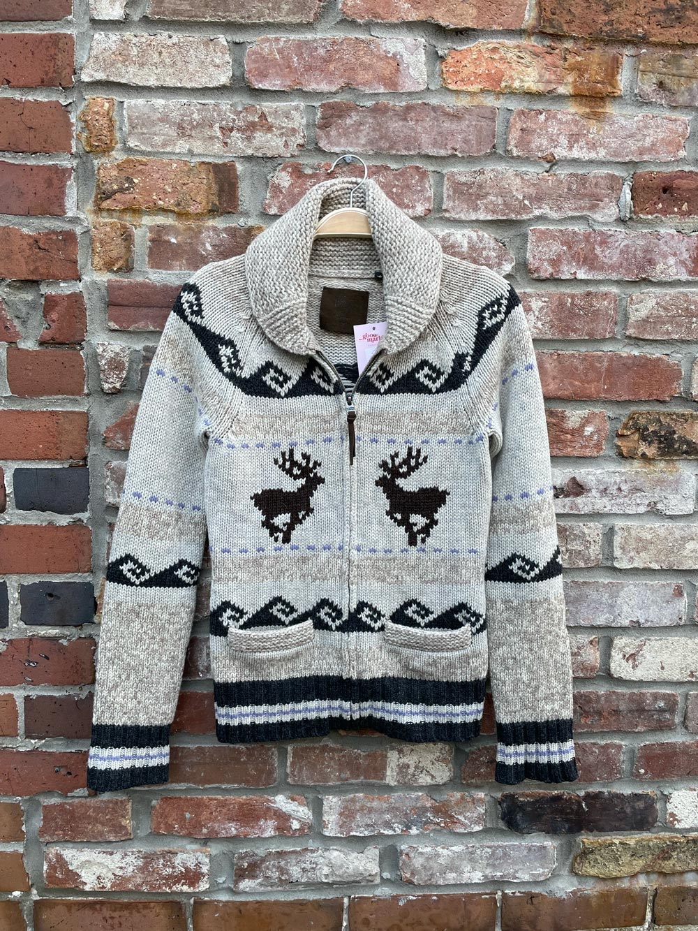 tna lambswool cowichan knit cardigan