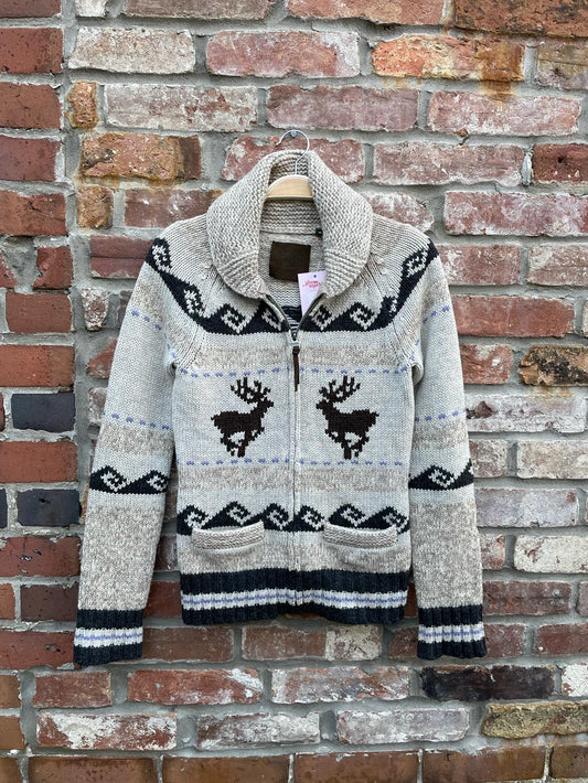tna lambswool cowichan knit cardigan