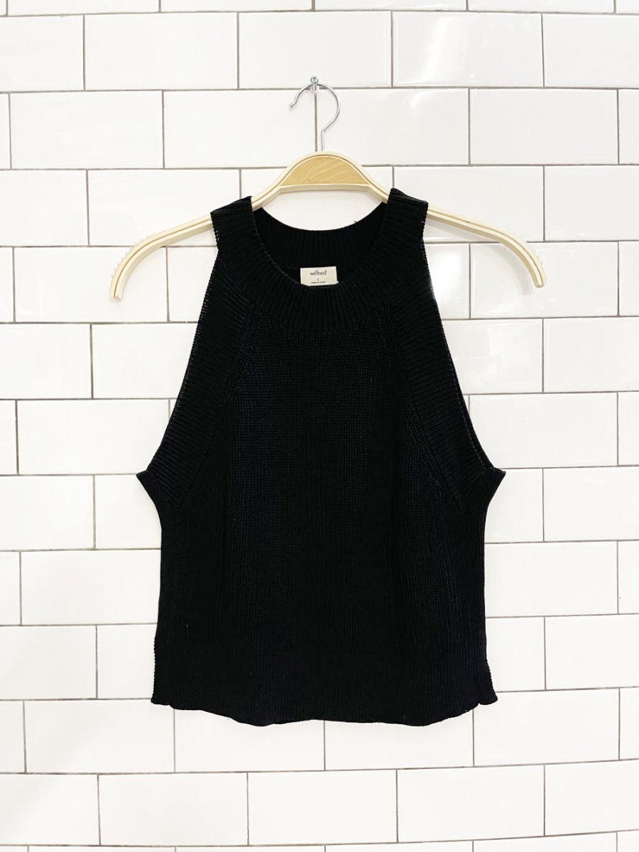 wilfred crevier knit black tank - good market thrift store