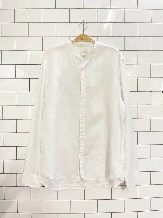 club monaco 100% linen grandad collar shirt - good market thrift store