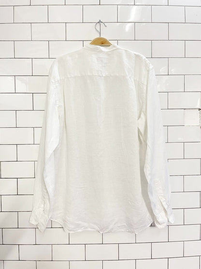 club monaco 100% linen grandad collar shirt - good market thrift store