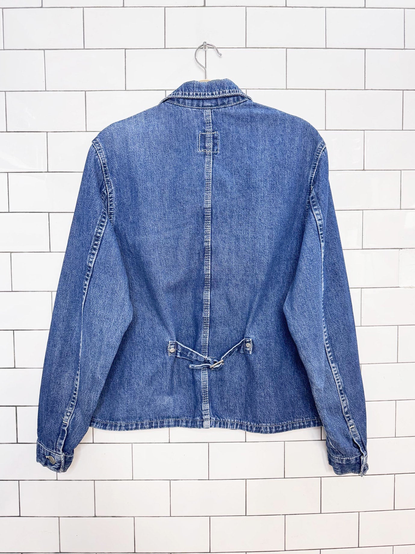 vintage 90s riveted lee dungarees denim shirt jacket