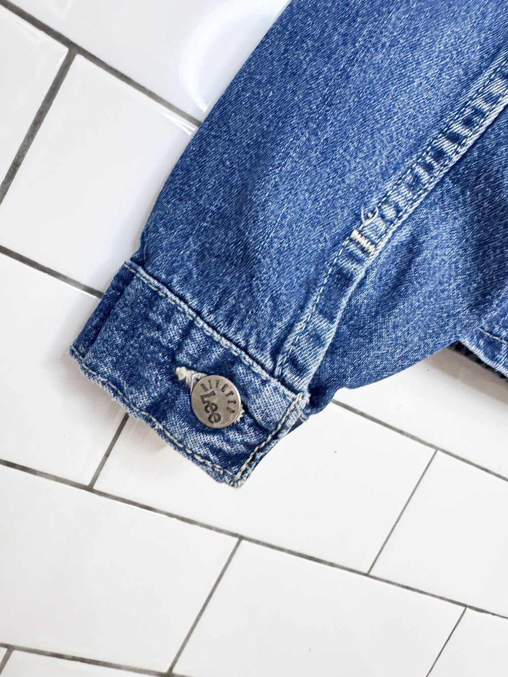 vintage 90s riveted lee dungarees denim shirt jacket