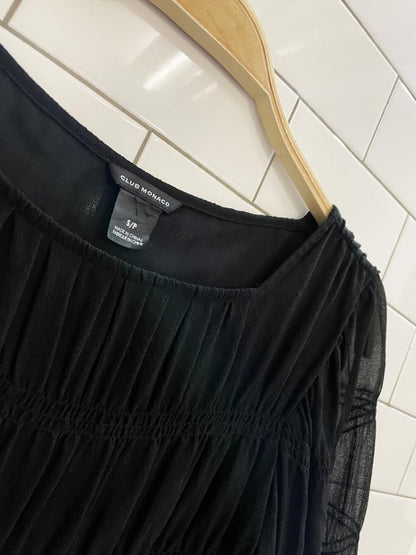 club monaco 100% silk chiffon tiered blouse - good market thrift store