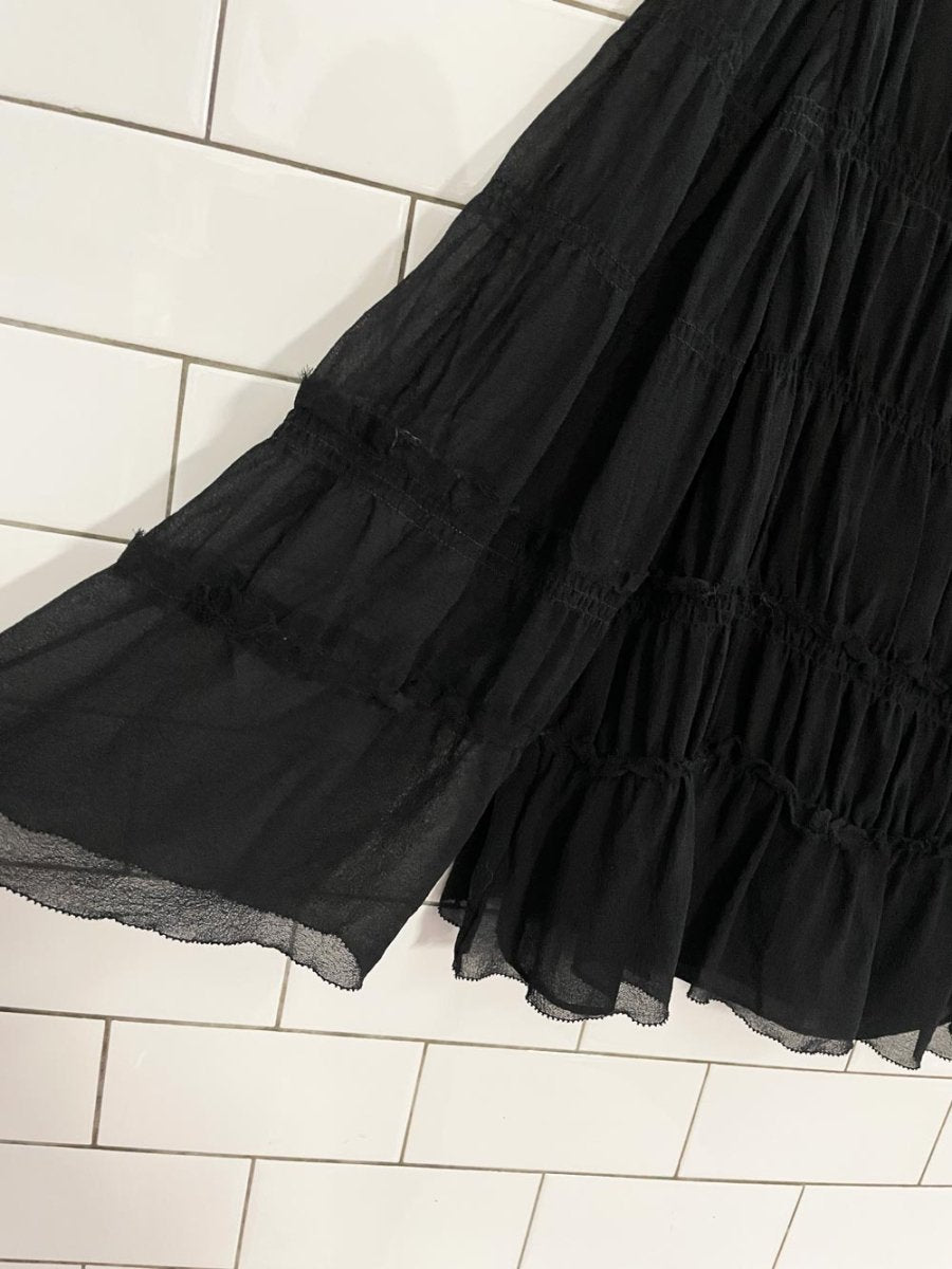 club monaco 100% silk chiffon tiered blouse - good market thrift store