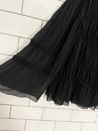 club monaco 100% silk chiffon tiered blouse - good market thrift store