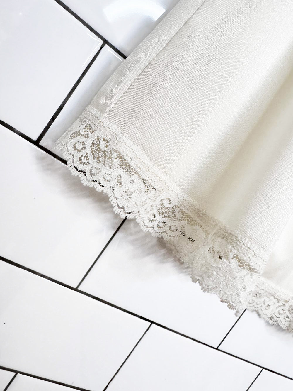 vintage deena lace trim sateen mini slip skirt | made in USA