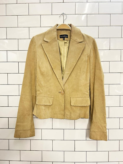 vintage 00s le chateau suede leather jacket - good market thrift store