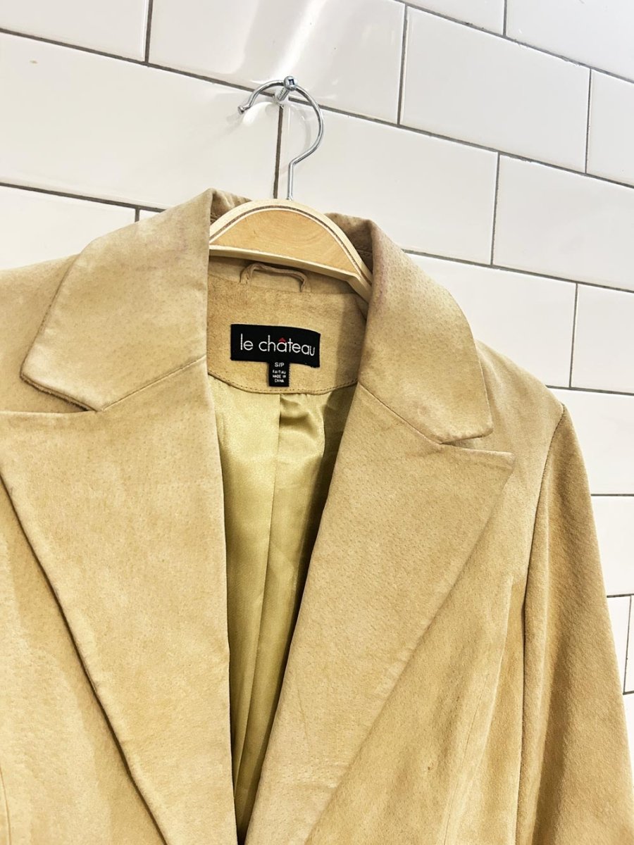 vintage 00s le chateau suede leather jacket - good market thrift store