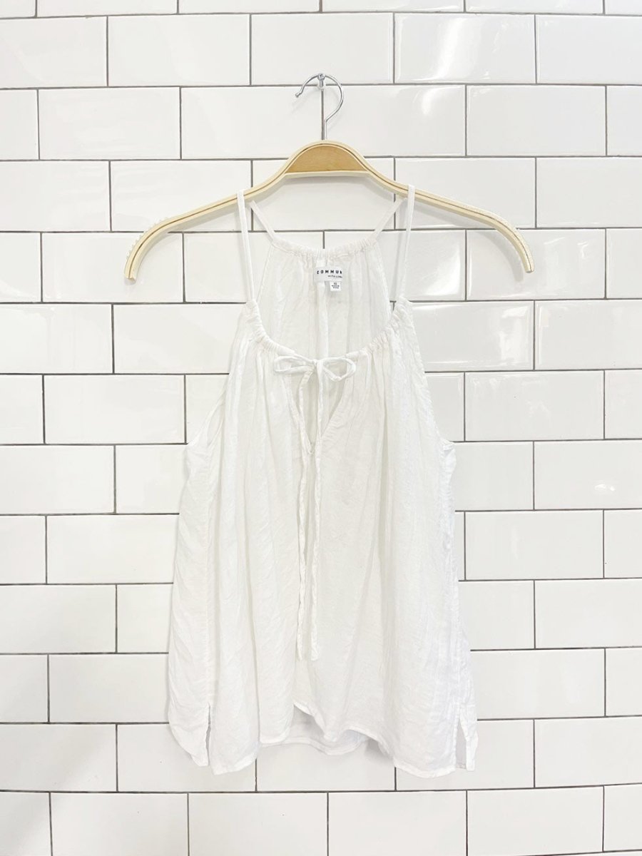 community elgin linen - blend oversized flowy top - good market thrift store