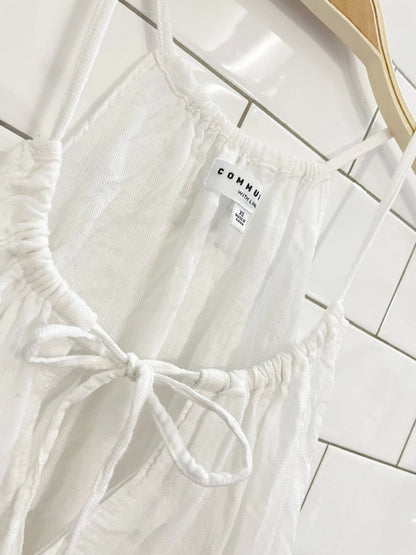 community elgin linen - blend oversized flowy top - good market thrift store