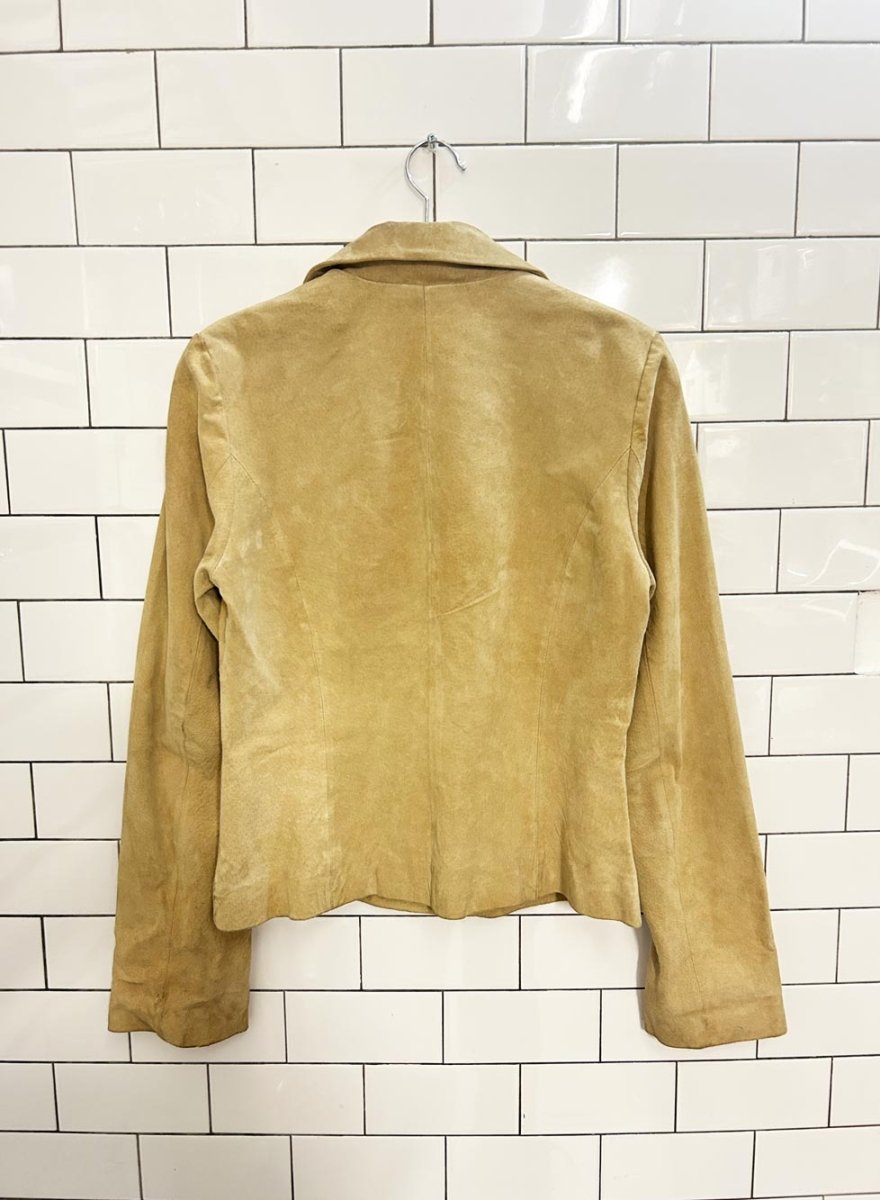 vintage 00s le chateau suede leather jacket - good market thrift store