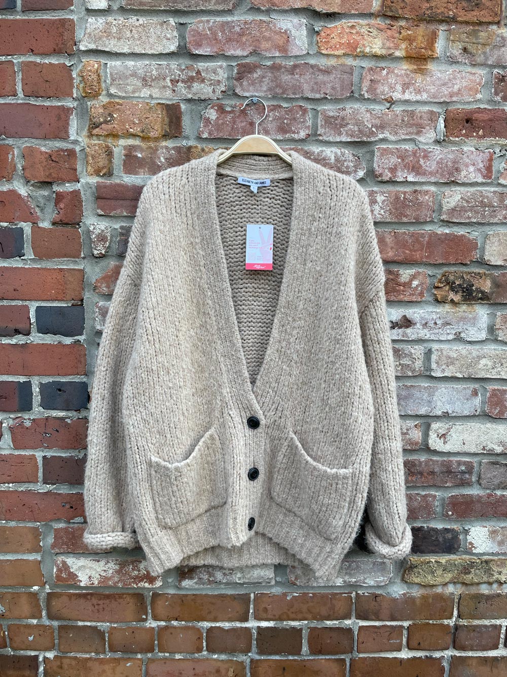 elizabeth and james alpaca-wool chunky cardigan