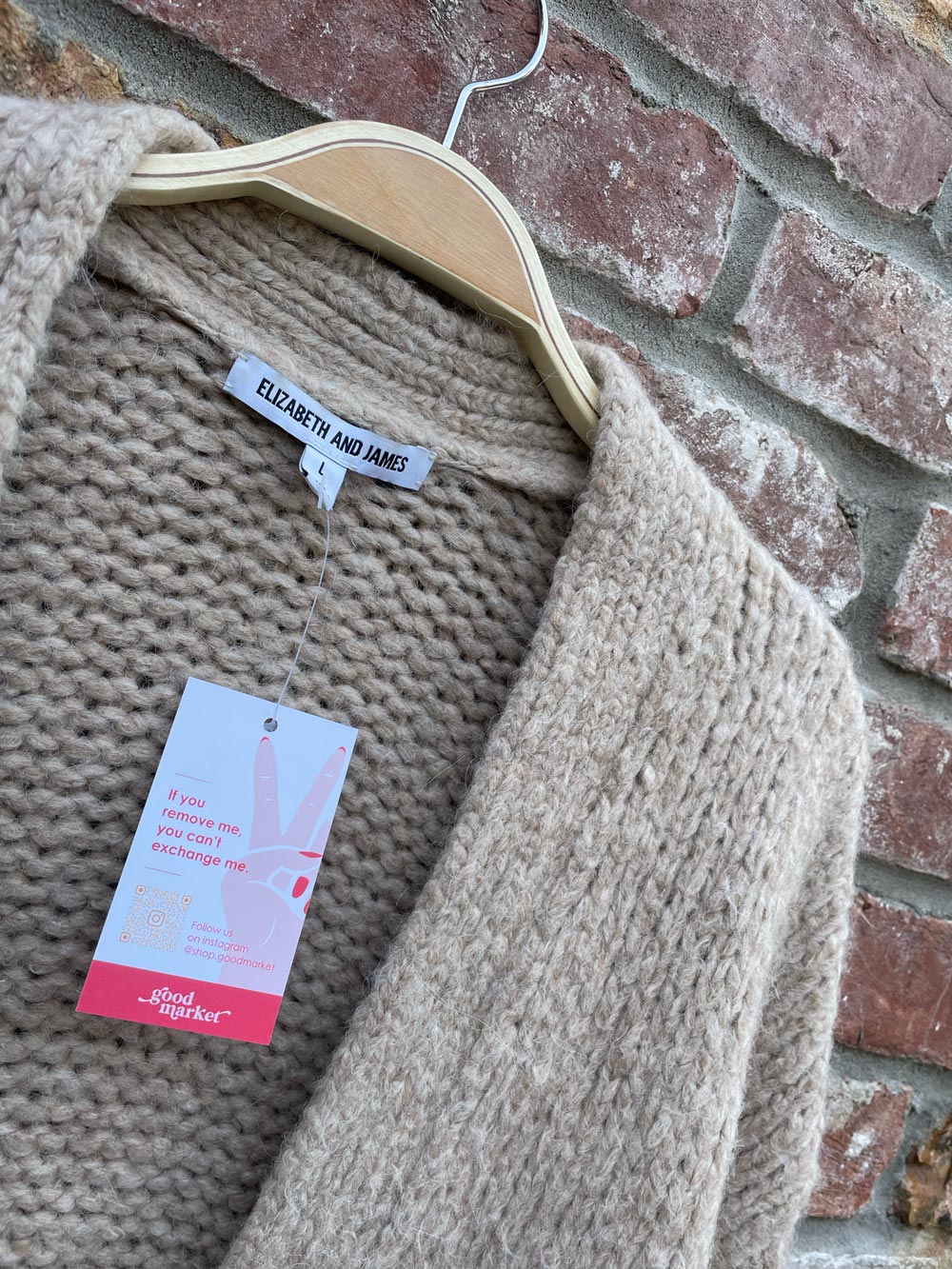 elizabeth and james alpaca-wool chunky cardigan