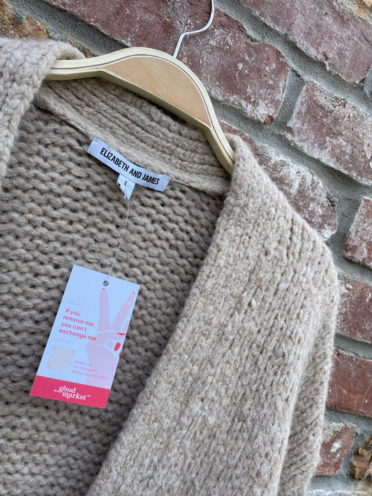 elizabeth and james alpaca-wool chunky cardigan