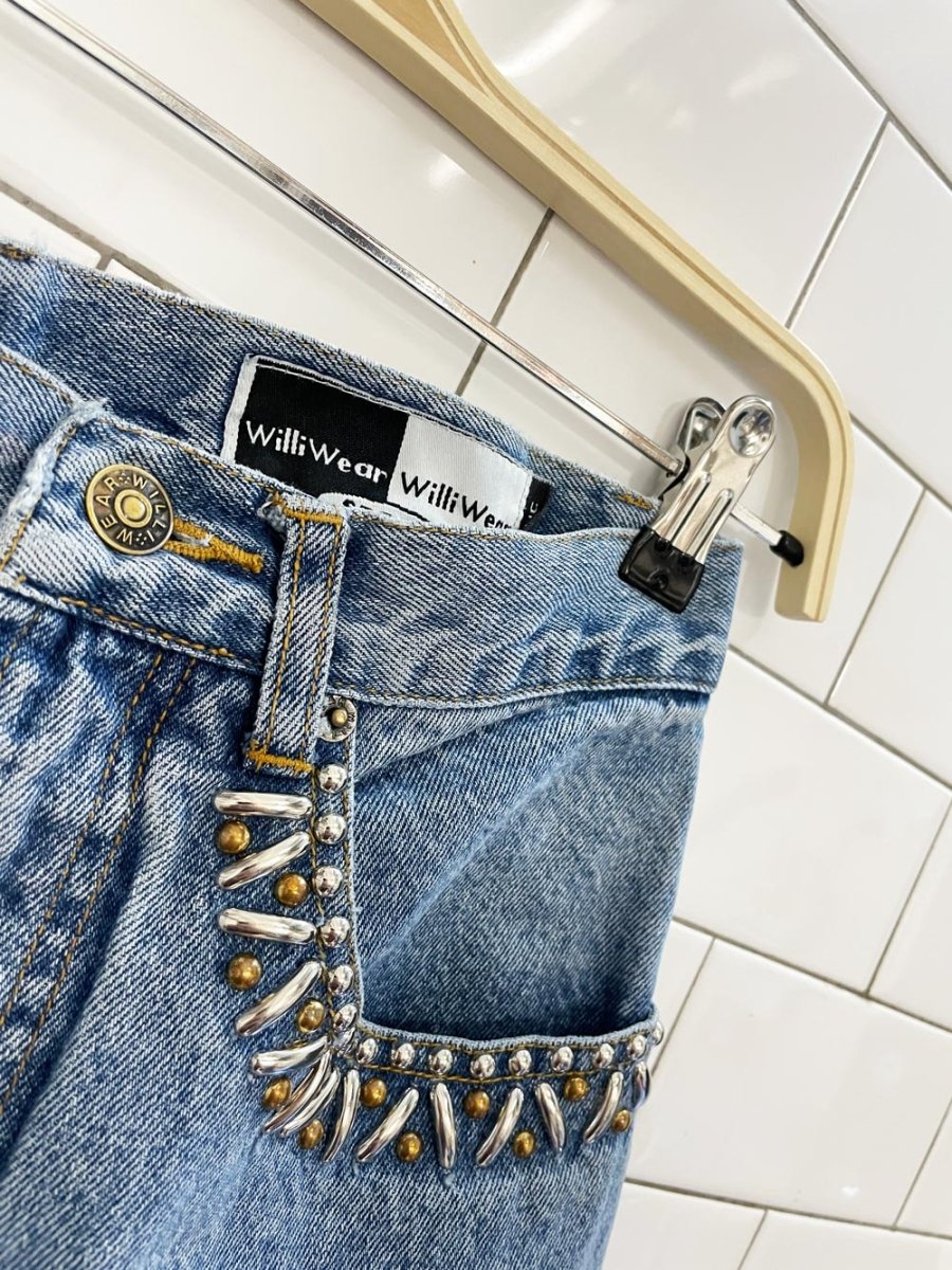 vintage 90s williwear sport bedazzled high rise jeans - good market thrift store