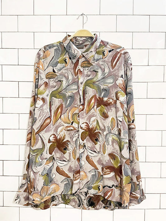 vintage jonathan's abstract tropical full button shirt | by ahlemeyer