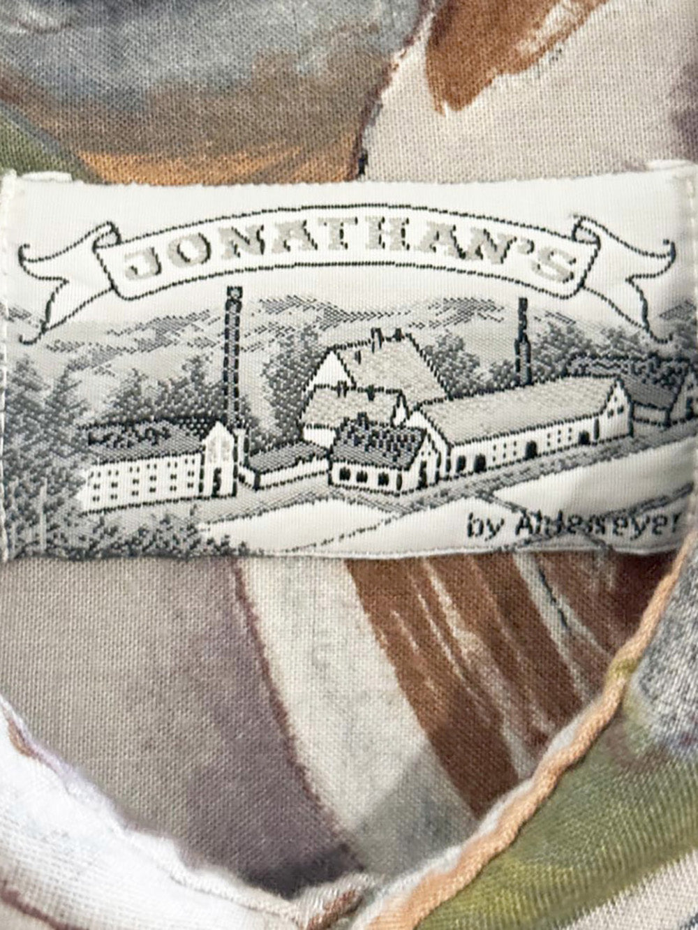 vintage jonathan's abstract tropical full button shirt | by ahlemeyer