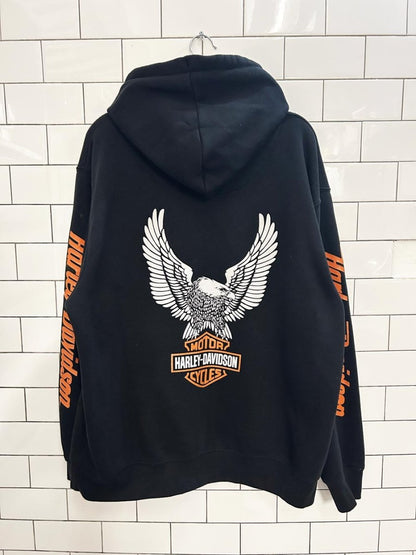 vintage 00s harley davidson graphic hoodie - good market thrift store