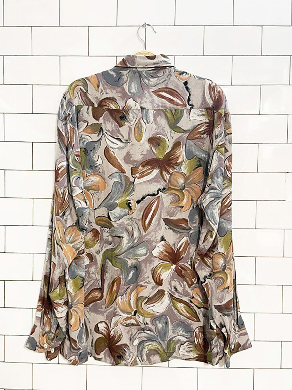 vintage jonathan's abstract tropical full button shirt | by ahlemeyer