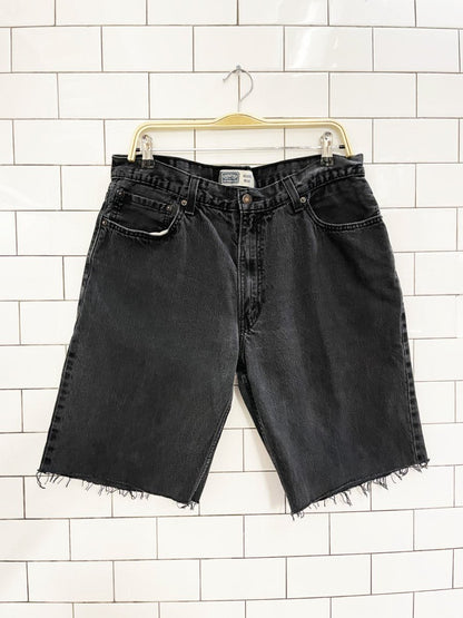 vintage 00s levi's relaxed fit long denim cut off shorts - good market thrift store