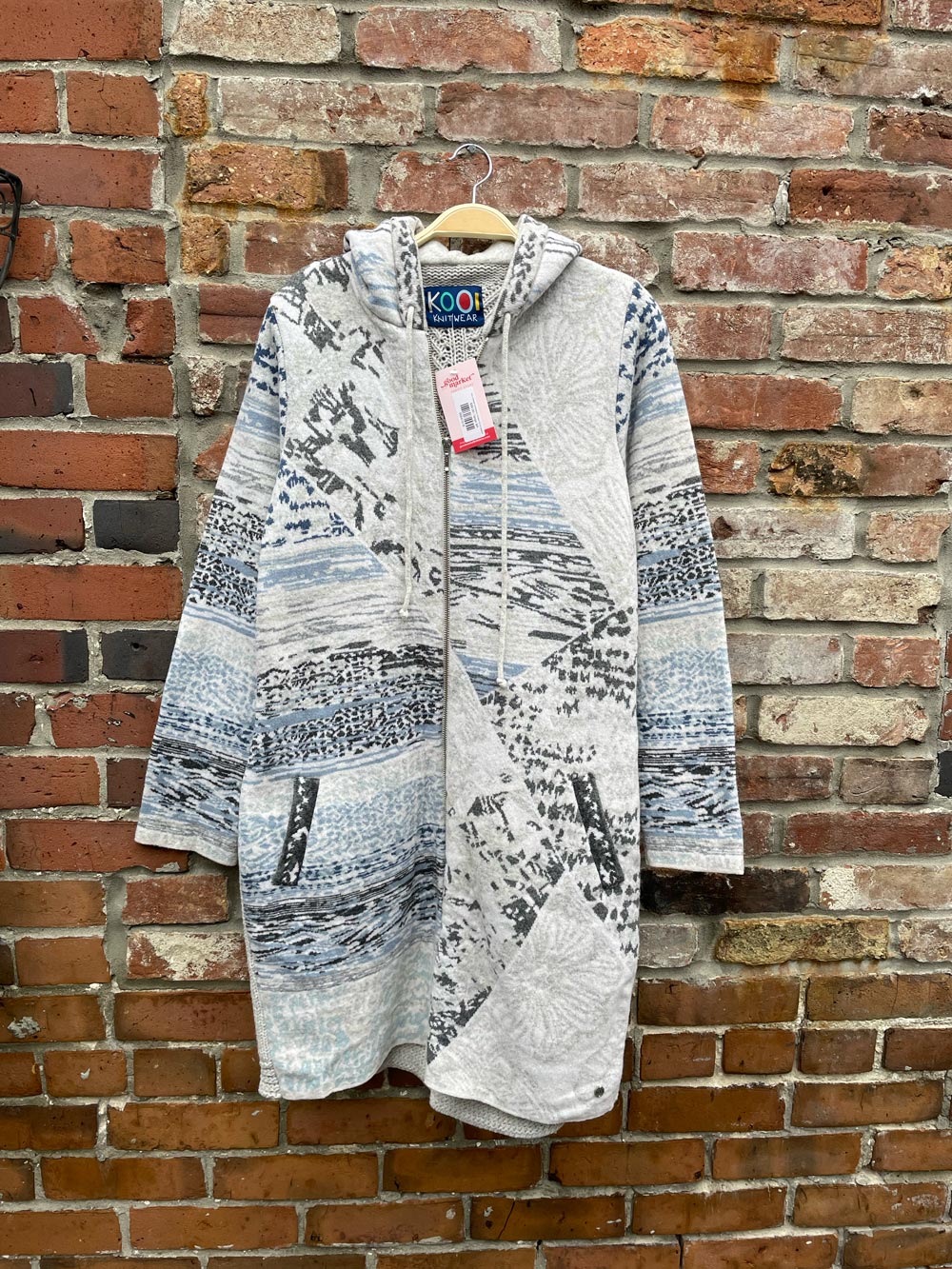 kooi knitwear lambswool hooded full zip sweater jacket