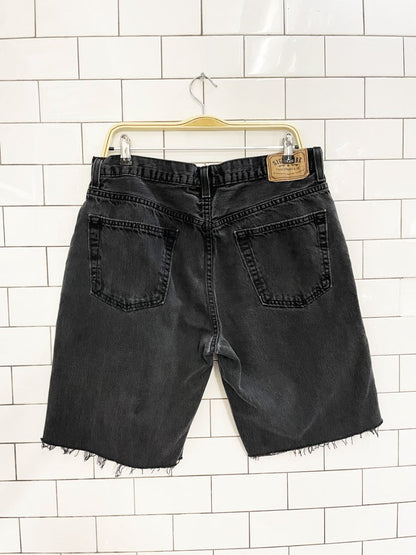 vintage 00s levi's relaxed fit long denim cut off shorts - good market thrift store