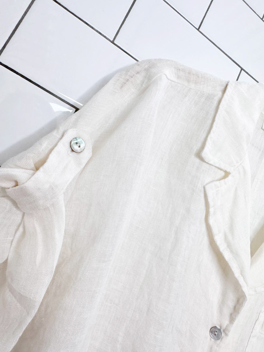 nwt bella dahl 100% linen tie front relaxed fit crop shirt