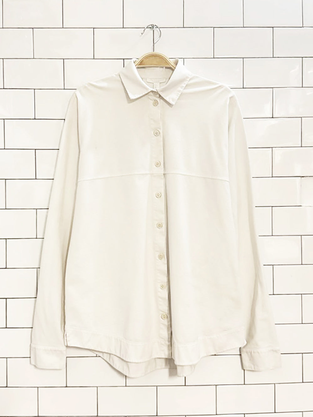 cos box pleat full button shirt